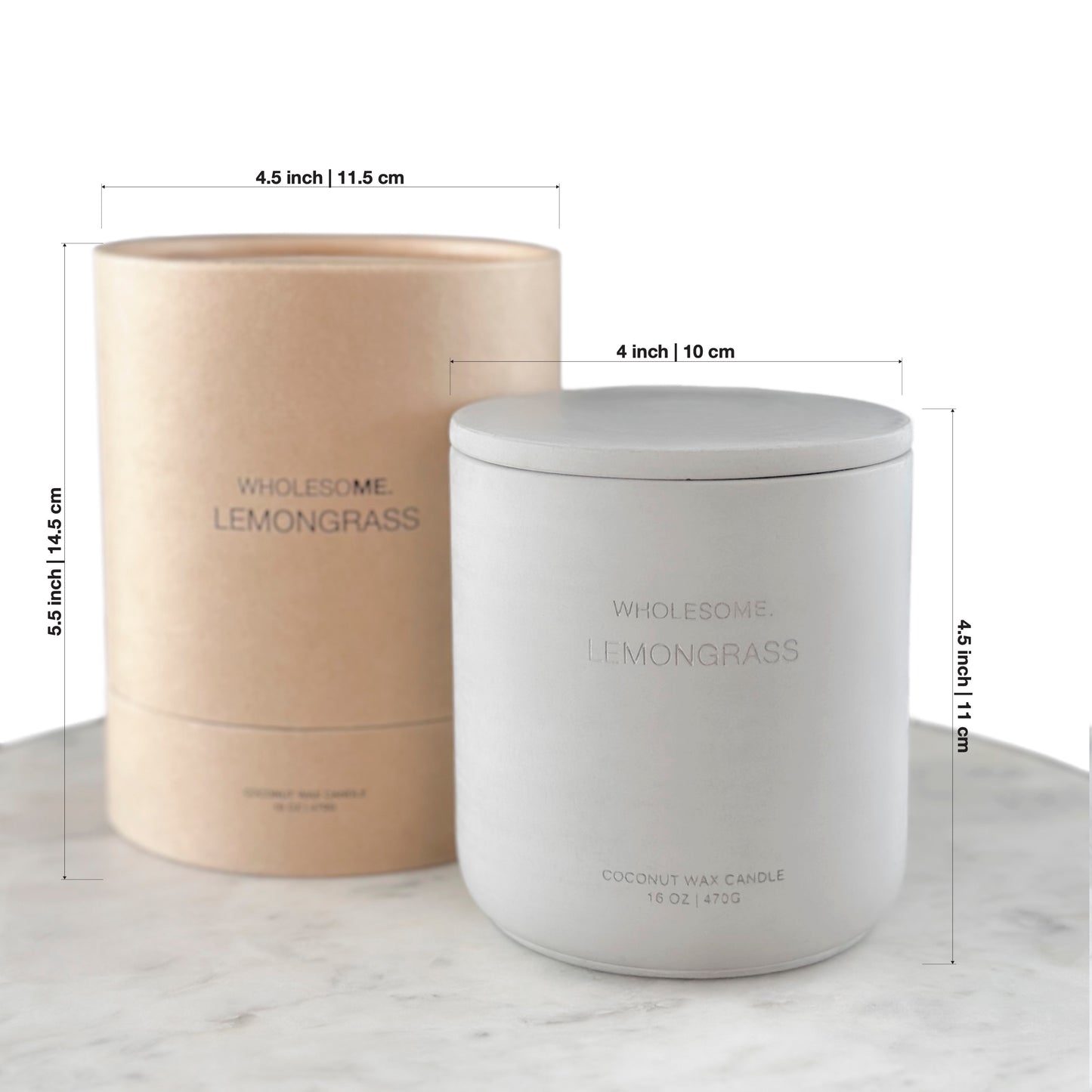 Lemongrass Scented Non Toxic Candle - 100% Natural Coconut Wax Candle