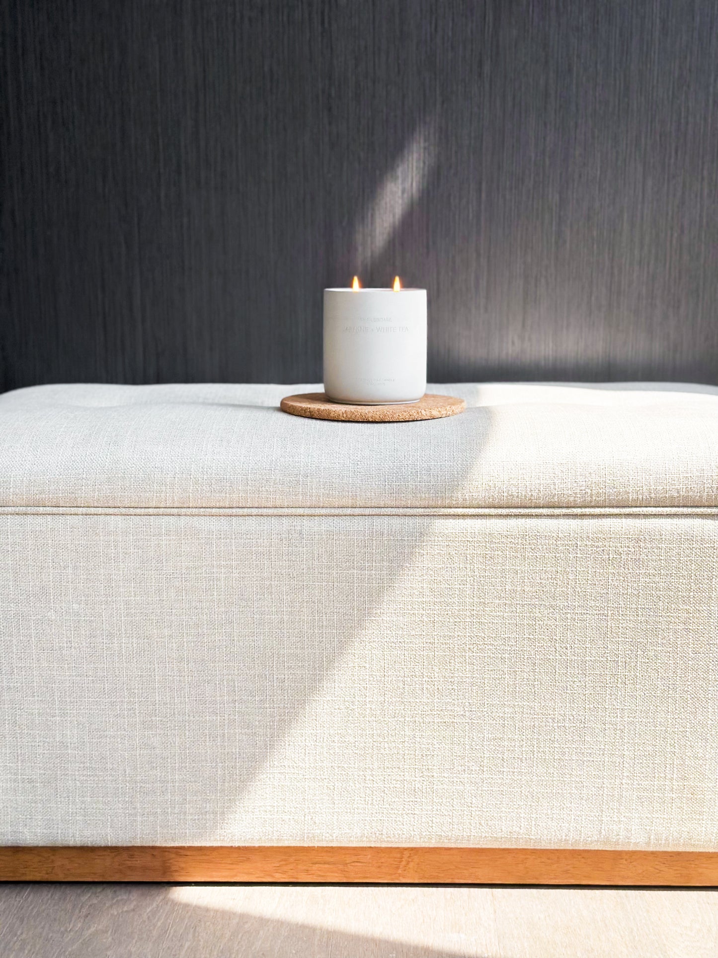 Jasmine + White Tea Scented Non Toxic Candles - 100% Natural Coconut Wax Candle