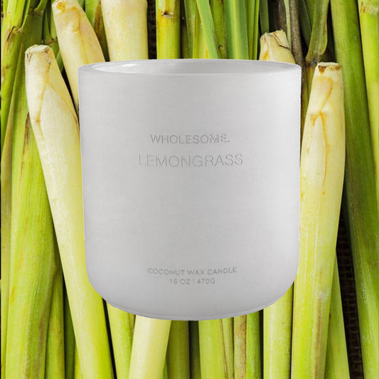 Lemongrass Scented Non Toxic Candle - 100% Natural Coconut Wax Candle