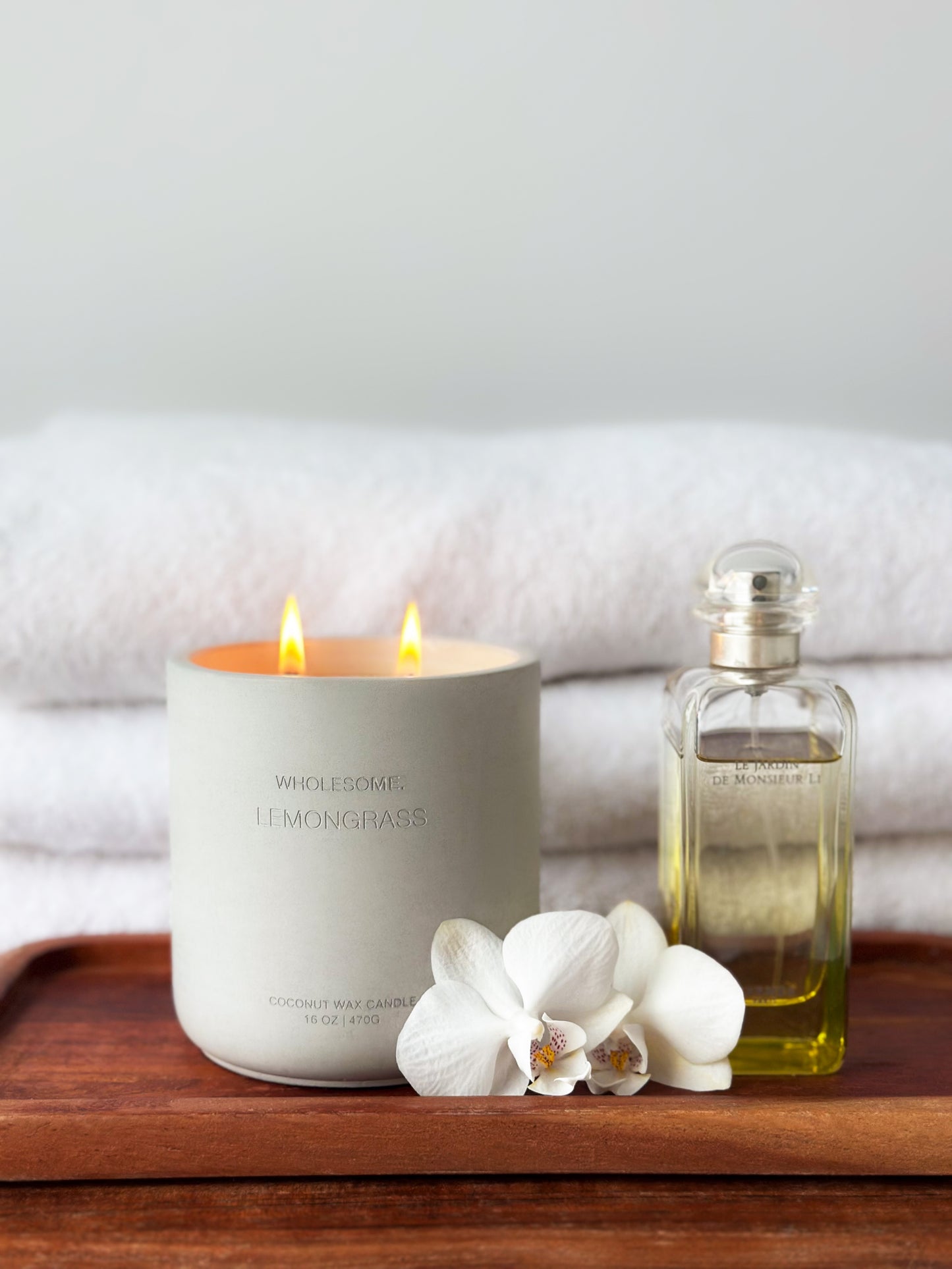 Lemongrass Scented Non Toxic Candle - 100% Natural Coconut Wax Candle