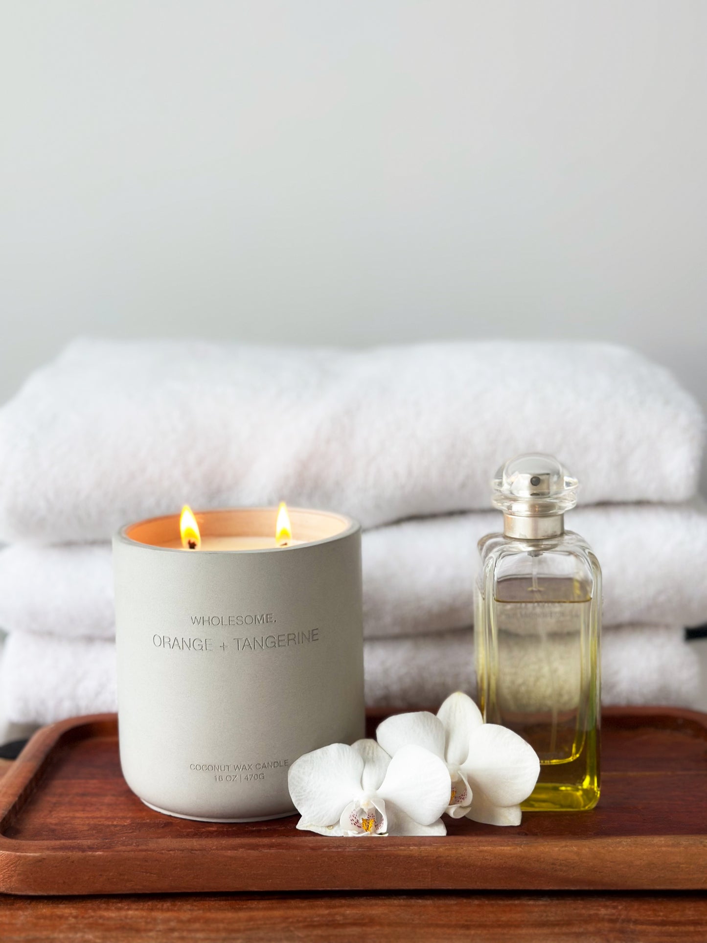 Orange + Tangerine Scented Non Toxic Candles - 100% Natural Coconut Wax Candle