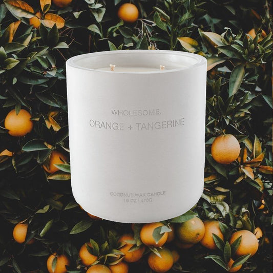 Orange + Tangerine Scented Non Toxic Candles - 100% Natural Coconut Wax Candle