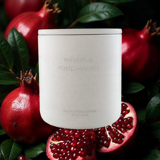 Pomegranate Scented Non Toxic Candles - 100% Natural Coconut Wax Candle