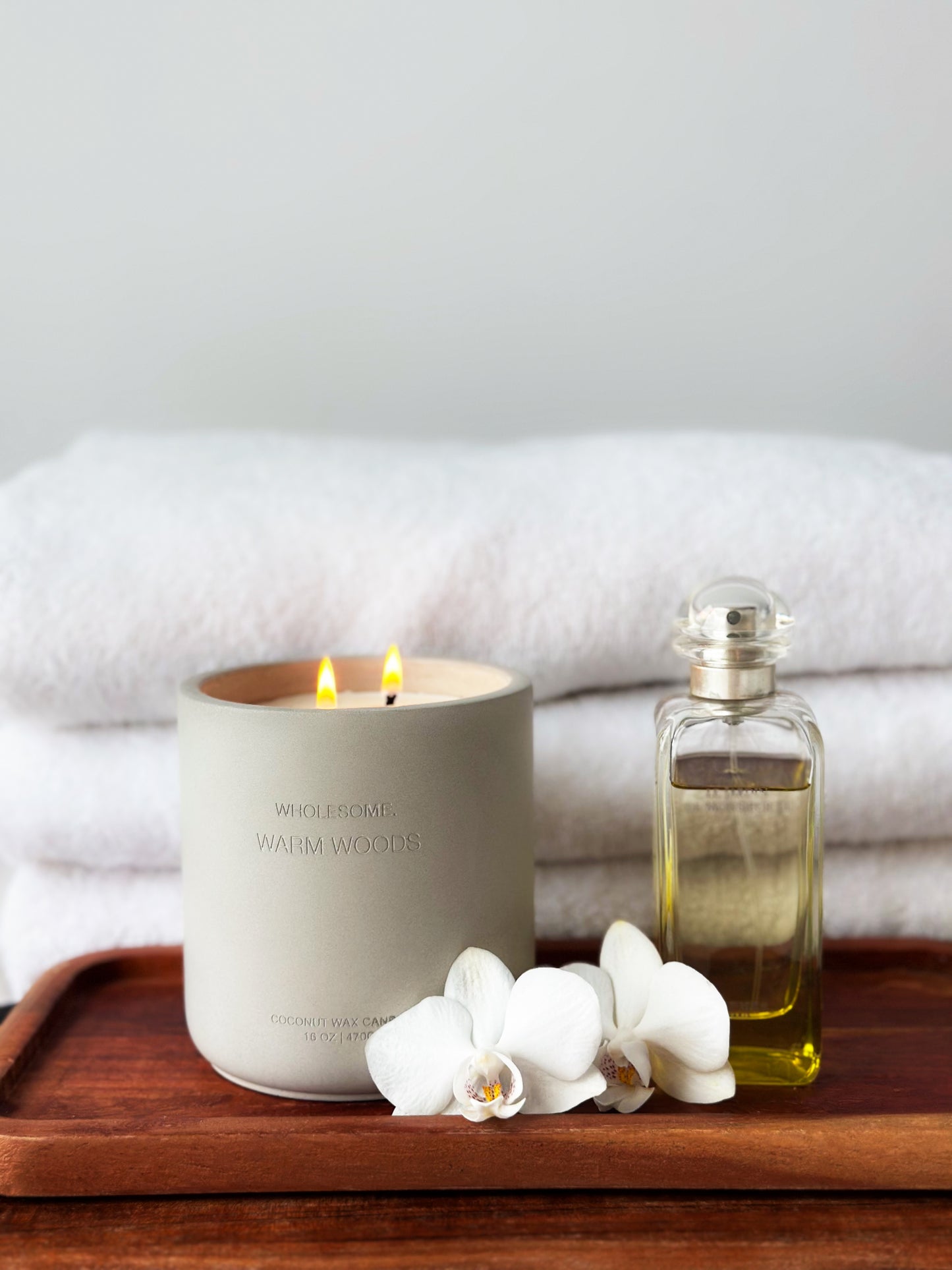 Warm Woods Scented Non Toxic Candles - 100% Natural Coconut Wax Candle
