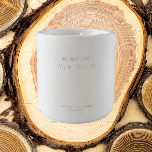 Warm Woods Scented Non Toxic Candles - 100% Natural Coconut Wax Candle