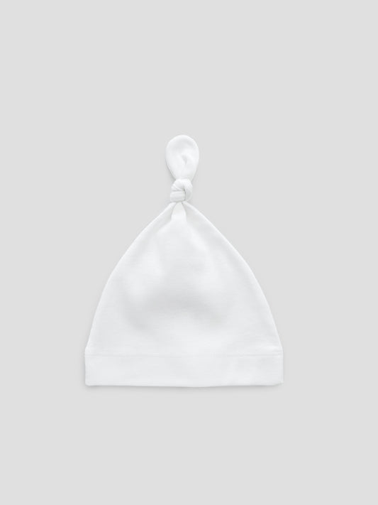 organic cotton, Knot hat, baby essentials, newborn, white, beanie, wholesome, oeko tex standard 100