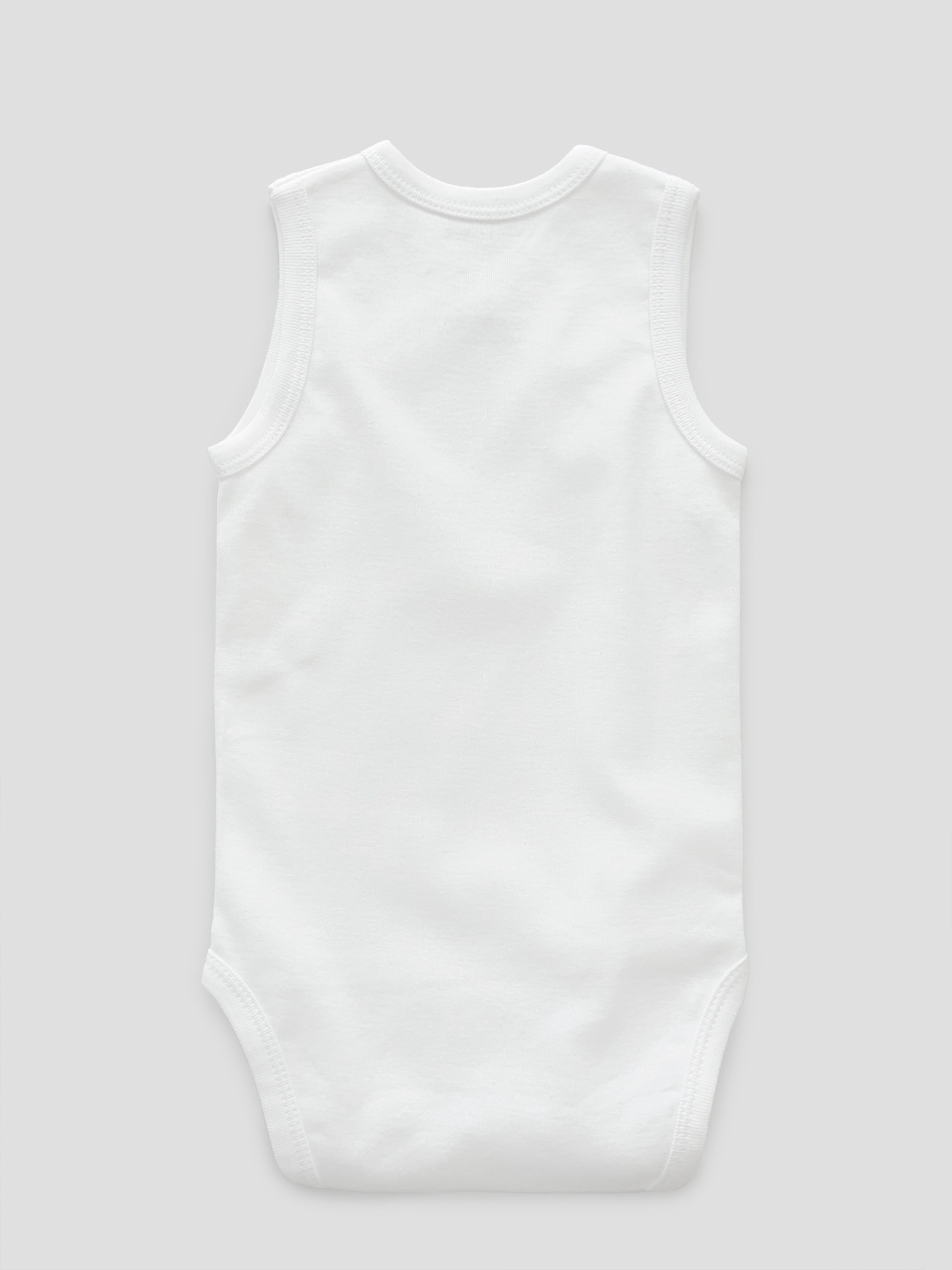 organic cotton, sleeveless, bodysuit, baby essentials, newborn, white, wrap, wholesome, oeko tex standard 100,