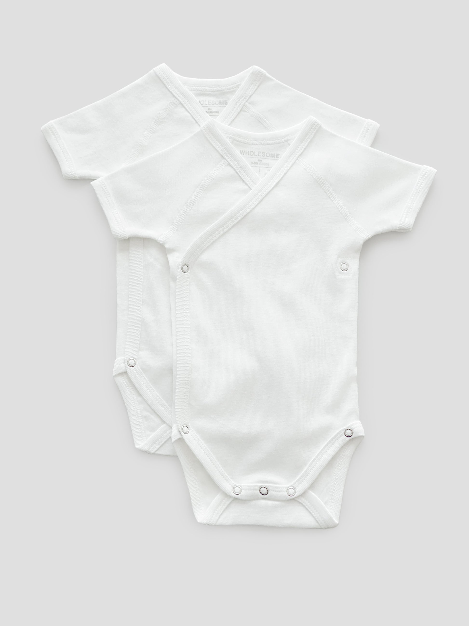 organic cotton, long sleeve, short sleeve, sleeveless, sleeveless button, swaddle, baby essentials, newborn, white, wholesome, oeko tex standard 100, set box, 2 pack